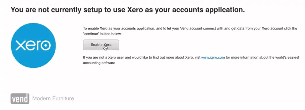 enable xero
